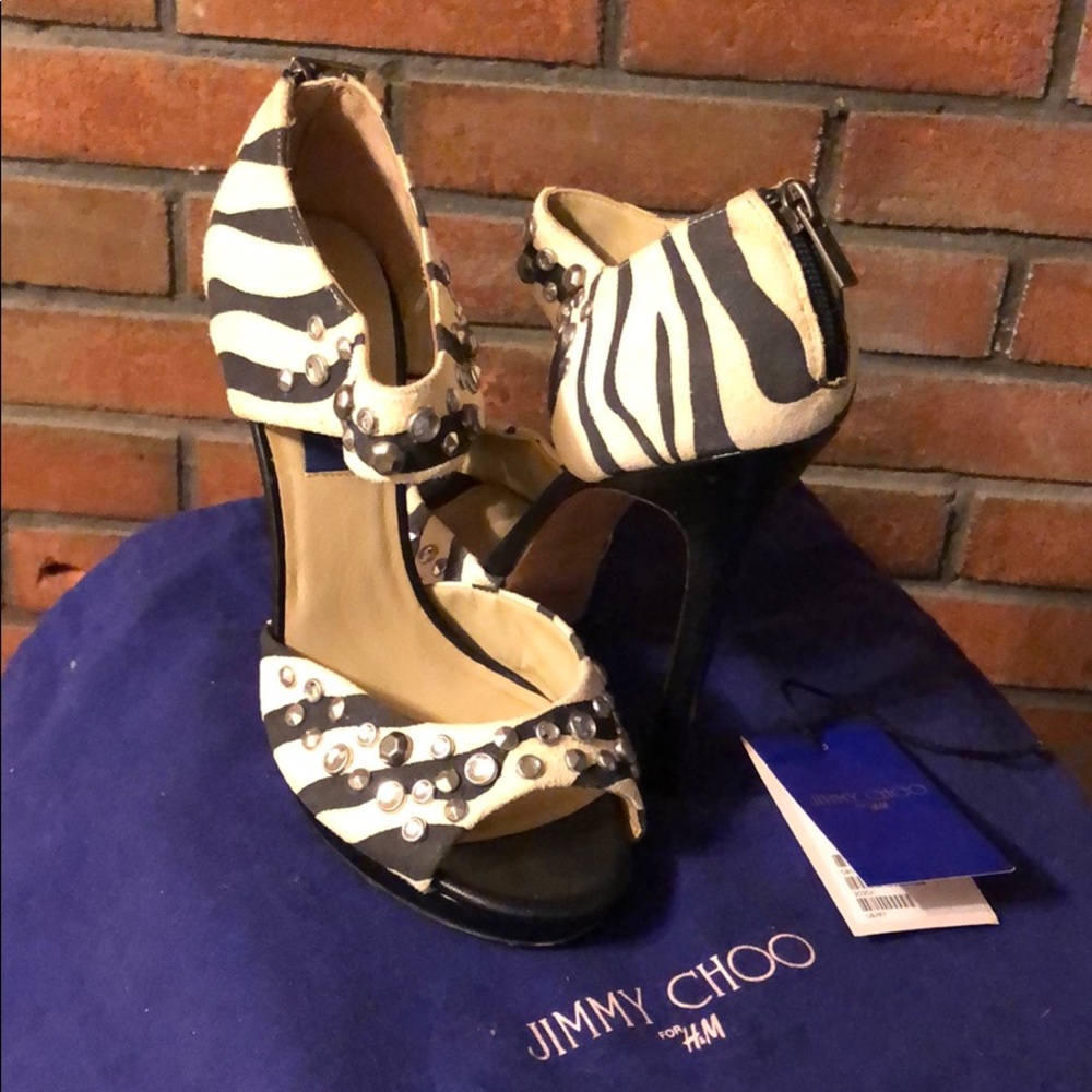 Jimmy Choo x H&M studded Zebra shoe